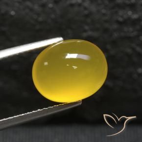 Agate Jaune miel naturelle ovale, 4.24 ct, Translucide