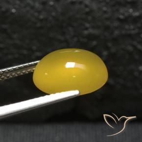 Agate Jaune miel naturelle ovale, 4.24 ct, Translucide