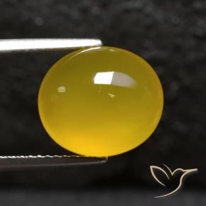 Agate Jaune miel naturelle ovale, 5.56 ct, Translucide