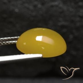Agate Jaune miel naturelle ovale, 5.56 ct, Translucide