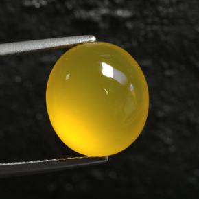 Agate jaune naturelle coupe ovale, 6,03 ct, translucide