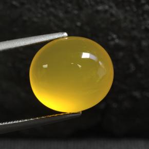 Agate jaune naturelle coupe ovale, 6,03 ct, translucide