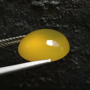 Agate jaune naturelle coupe ovale, 6,03 ct, translucide