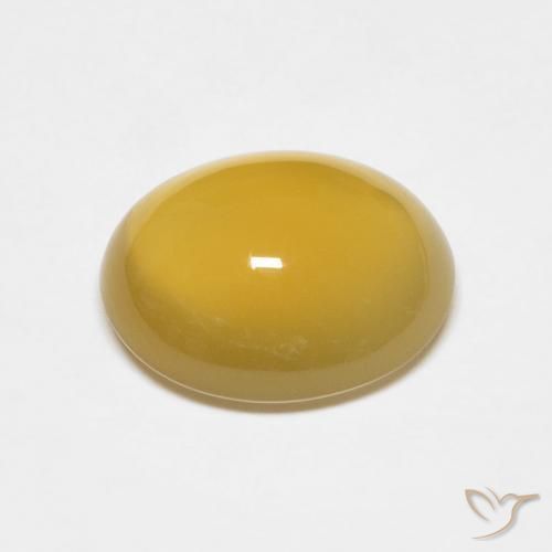 Agate Jaune foncé naturelle ovale, 3.79 ct, Translucide