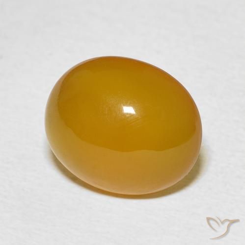 Agate Jaune miel léger naturelle ovale, 5.36 ct, Translucide