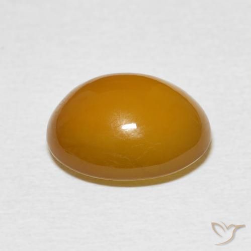 Agate Jaune miel léger naturelle ovale, 5.36 ct, Translucide