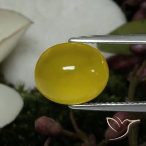 Agate Jaune moyen naturelle ovale, 4.59 ct, Translucide