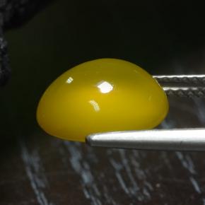 Agate jaune naturelle coupe ovale, 4,16 ct, translucide