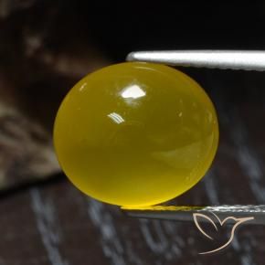 Agate Jaune foncé naturelle ovale, 4.55 ct, Translucide