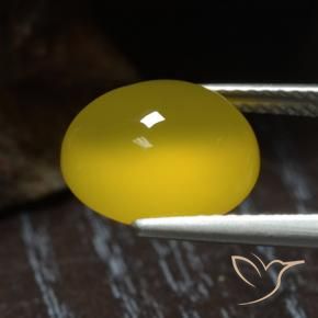 Agate Jaune foncé naturelle ovale, 4.55 ct, Translucide