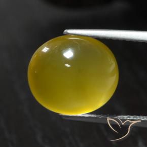 Agate Jaune moyen naturelle ovale, 5.31 ct, Translucide