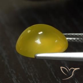 Agate Jaune moyen naturelle ovale, 5.31 ct, Translucide