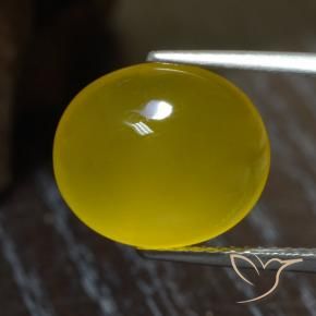 Agate Jaune moyen naturelle ovale, 5.41 ct, Translucide
