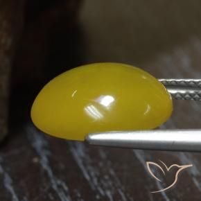 Agate Jaune moyen naturelle ovale, 5.41 ct, Translucide