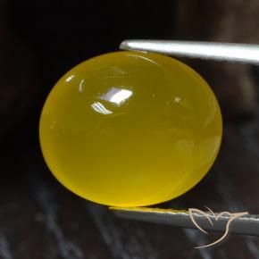 Agate Jaune miel naturelle ovale, 4.97 ct, Translucide
