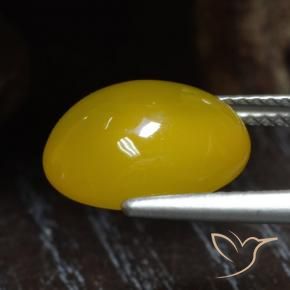 Agate Jaune miel naturelle ovale, 4.97 ct, Translucide