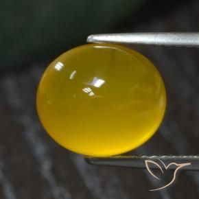 Agate Jaune miel naturelle ovale, 3.72 ct, Translucide