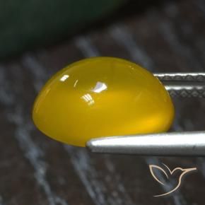 Agate Jaune miel naturelle ovale, 3.72 ct, Translucide