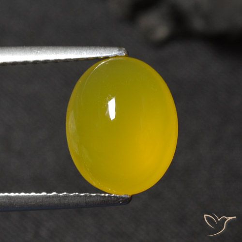 Agate Jaune miel naturelle ovale, 3.41 ct, Translucide