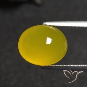 Agate Jaune miel naturelle ovale, 3.41 ct, Translucide