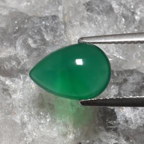 Agate Vert moyen naturelle En forme de poire, 2.08 ct, Translucide