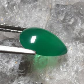 Agate Vert moyen naturelle En forme de poire, 2.08 ct, Translucide