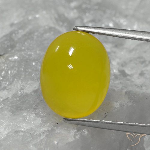 4.68ct Naturel Jaune moyen-léger Agate, ovale, Translucide