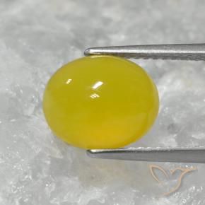 Agate Jaune miel naturelle ovale, 3.62 ct, Translucide