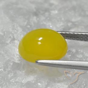 Agate Jaune miel naturelle ovale, 3.62 ct, Translucide