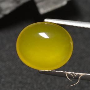 Agate Doré jaunâtre naturelle ovale, 4.04 ct, Translucide