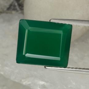 Agate vert naturelle taille émeraude, 5,13 ct, translucide