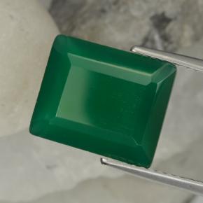 Agate Vert moyen naturelle Taille émeraude, 5.57 ct, Translucide