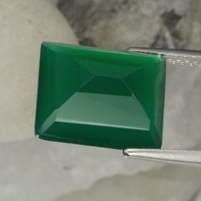 Agate Vert moyen naturelle Taille émeraude, 5.57 ct, Translucide