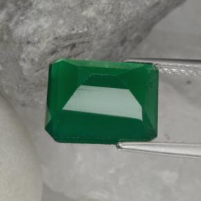 Agate Vert chaud naturelle Taille émeraude, 4.99 ct, Translucide