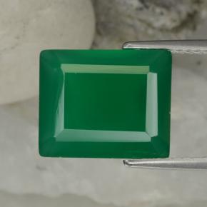 Agate vert naturelle taille émeraude, 6,24 ct, translucide