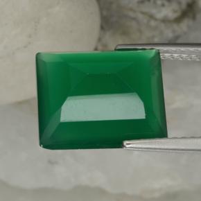 Agate vert naturelle taille émeraude, 6,24 ct, translucide