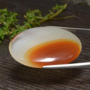 Agate multicolore naturelle coupe ovale, 84,57 ct, translucide