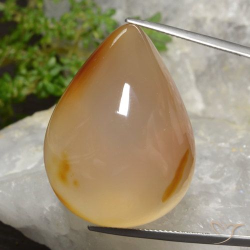 Agate multicolore naturelle en forme de poire, 87,30 ct, translucide