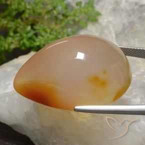 Agate multicolore naturelle en forme de poire, 87,30 ct, translucide