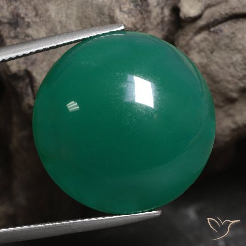 29.91ct Naturel Vert moyen Agate, Tour, Translucide