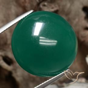 Agate Vert foncé moyen naturelle Tour, 19.81 ct, Translucide