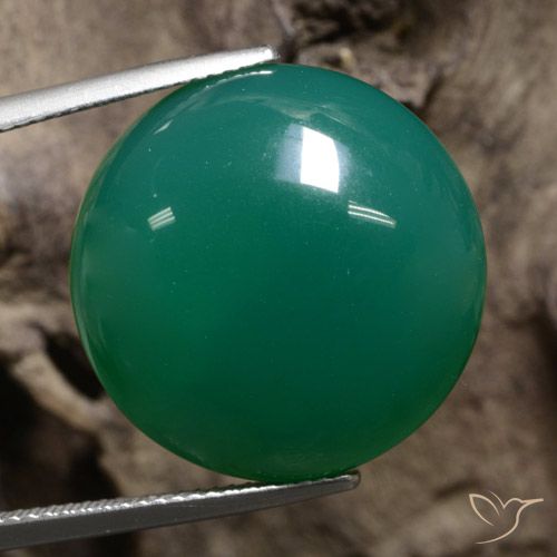 25.57ct Naturel Vert moyen Agate, Tour, Translucide
