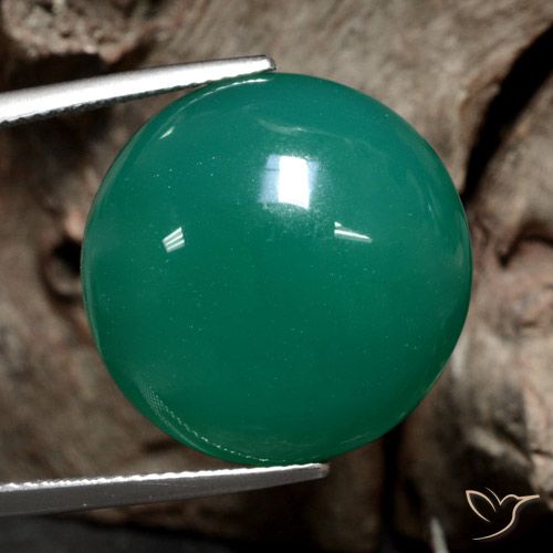 23.89ct Naturel Vert moyen Agate, Tour, Translucide, Photo A