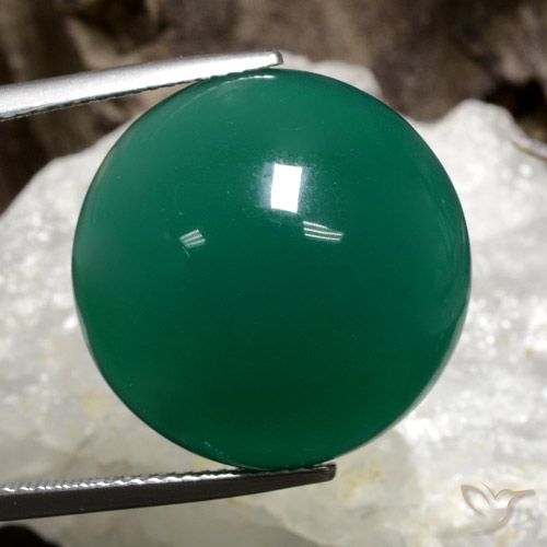 25.49ct Naturel Vert pin Agate, Tour, Translucide