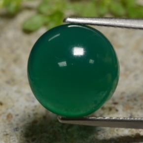Agate vert naturelle coupe roude, 5,15 ct, translucide