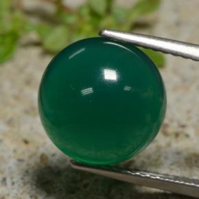 Agate vert naturelle coupe roude, 5,15 ct, translucide