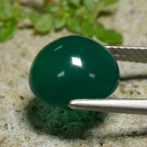 Agate vert naturelle coupe roude, 5,15 ct, translucide