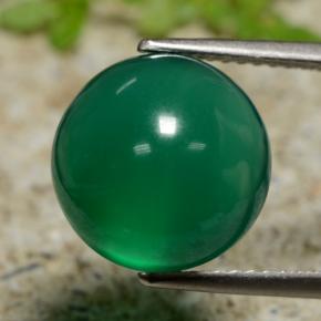 Agate Vert naturelle Coupe roude, 5.76 ct, Translucide