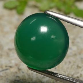 Agate Vert naturelle Coupe roude, 5.76 ct, Translucide