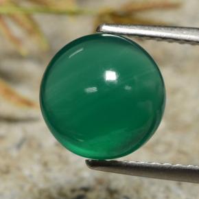 Agate Vert naturelle Coupe roude, 2.83 ct, Translucide